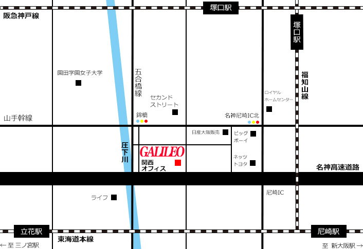 ガリレオ関西オフィス地図