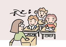 学校で